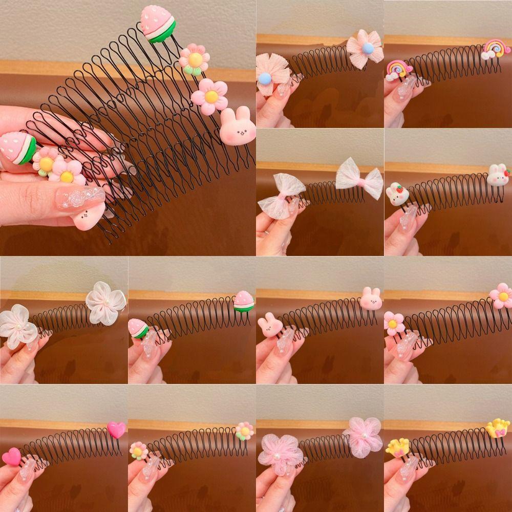 Teeth U Shape Hair Styling Comb Spring Invisible Extra Hair Holder Sweet Children