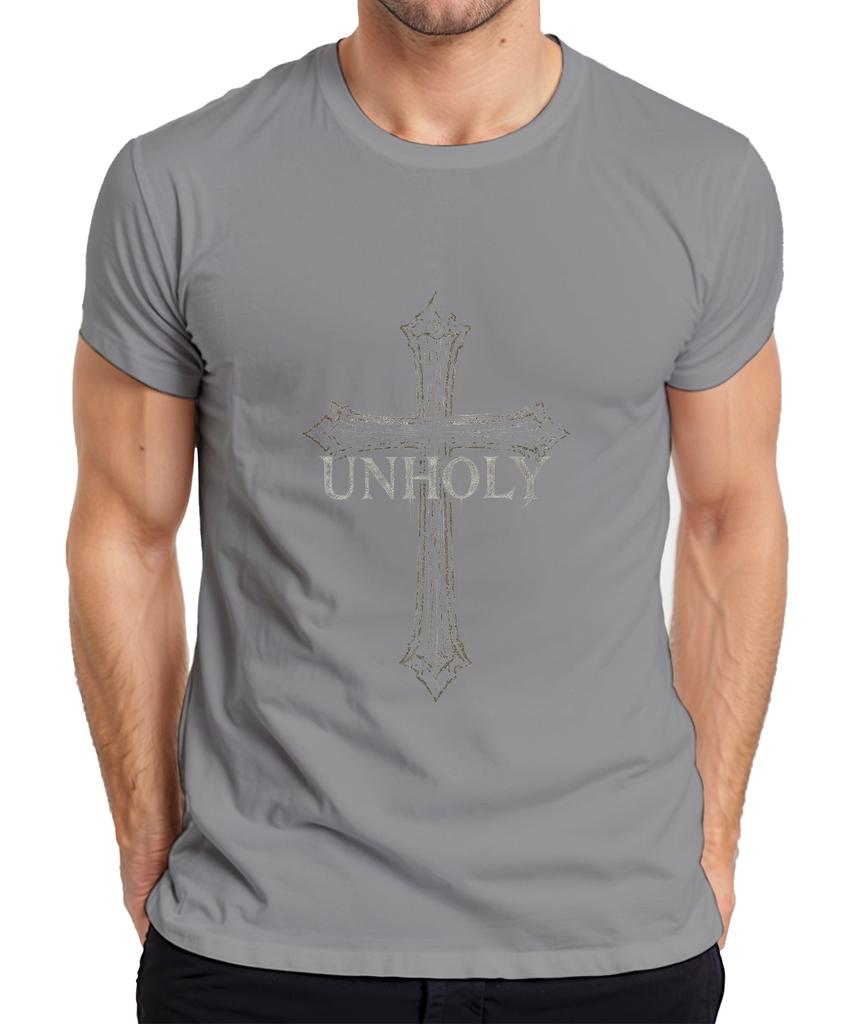 UNHOLY Black Metal Gothic Cross Gloomy Satanic Grunge T-Shirt-