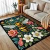 HD Bees and Flowers Print Carpet for Living Room Bedroom Bedside Sofa Table Floor Mat Home Area Rug Decoration Gifts