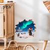 3D Рождественская Мышь Наклейка Дыра Настенная Наклейка, Водонепроницаемая ПВХ Наклейка, Креативная Праздничная Сцена Легко Наносится для Праздничной Гостиной И Спальни Декор Арт
