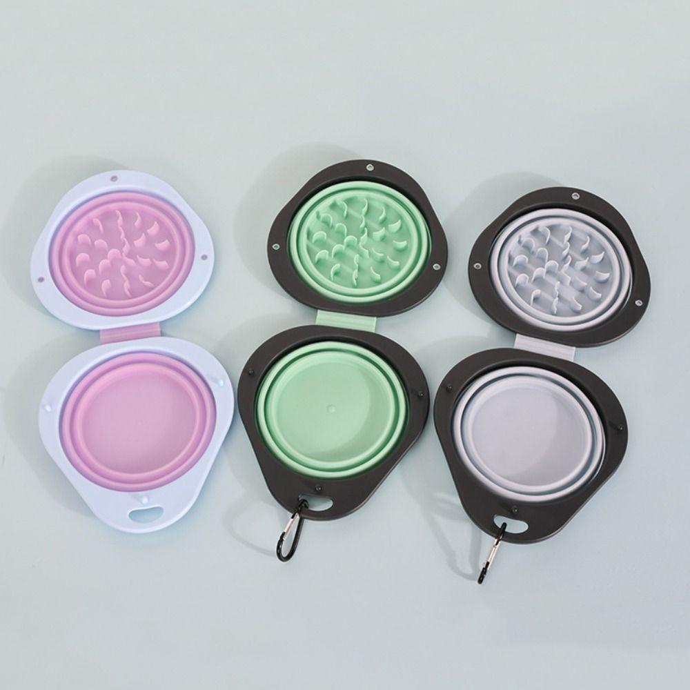 Portable Pet Folding Bowl Food Grade Double Bowl Pet Food Water Feeding Tray Non-slip Multipurpose Collapsible Dog Dish Outdoor