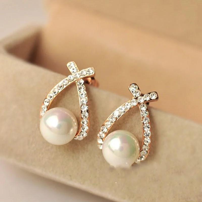 New Fashion Pearl Earrings Minimalist Temperament 925 Sterling Silver Earrings Pearl Jewelry for Women Wedding Gifte