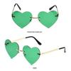 Cosplay Costume Rimless Heart Sunglasses Pink Hippie Sunglasses Metal Sun Glasses Heart-Shaped