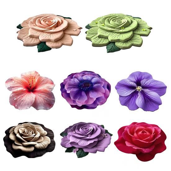 Floral Floor Mat Realistic 3D Visual Effect Flower Carpet Absorbent Floor Rug with Non-Slip Backing for Bedroom Entrance Living Room