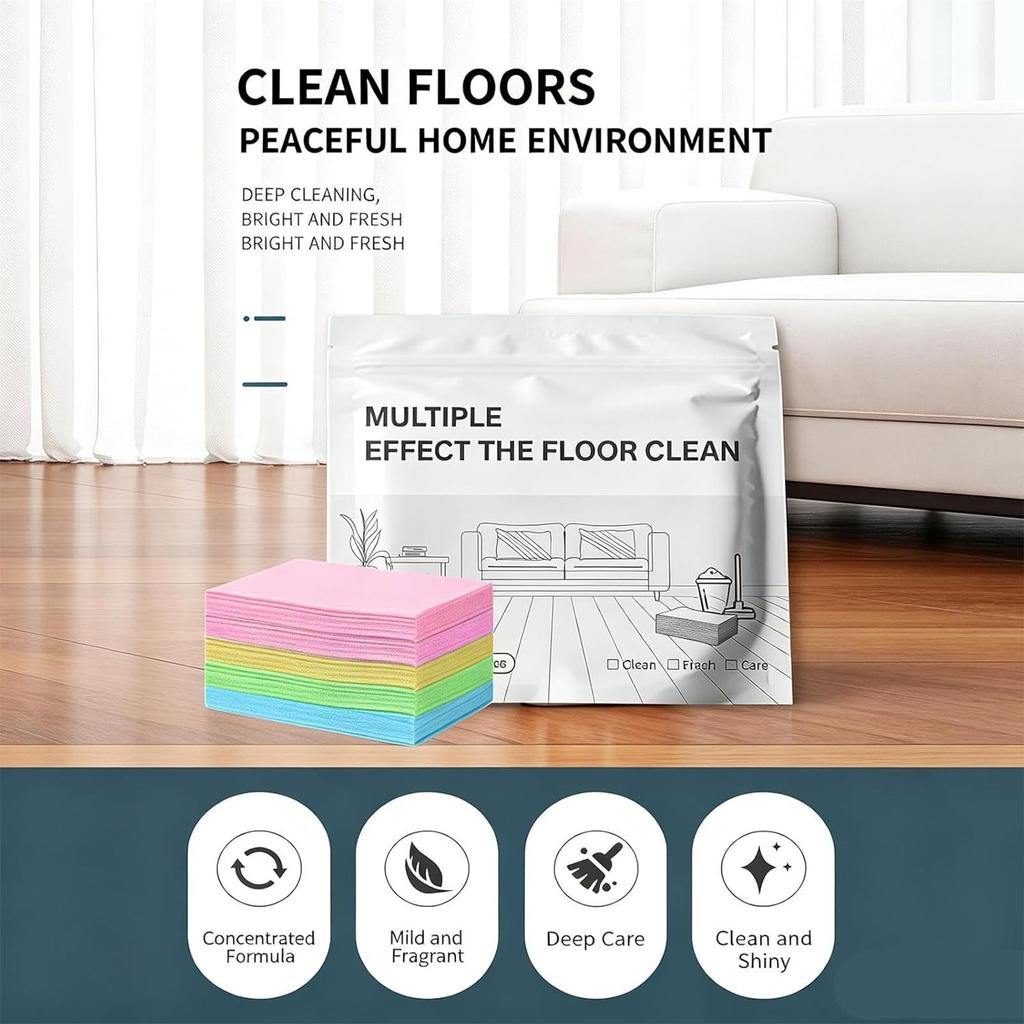 111pcs Floor Cleaning Tablet Concentrated Shine Agent Laminate Floor Clean Tablets For Wood Tile Marble Indoor Outdoor Home
