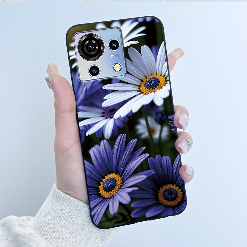 Чехол для ZTE Blade V50 Vita Черный ТПУ Силикон Роскошный Милый Крутой Цветочный Чехлы для Телефона для Blade V 50 Vita V50Vita Бампер Мягкое Покрытие