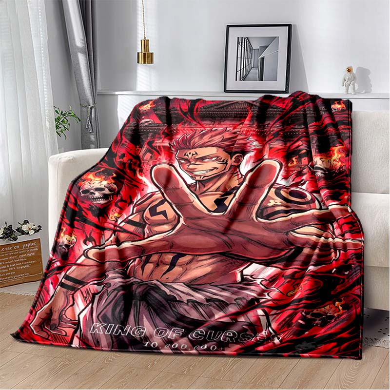 2026 newmodel Jujutsu Kaisen Anime Pattern Flannel Blanket,Multi-purpose Holiday Gift Blanket Warm And Soft Blankets All Seasons