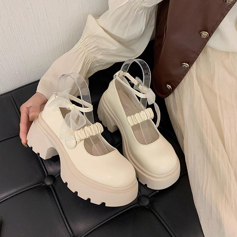 Platform French Mary Jane Small Leather Shoes Female Summer British Style Versatile Fairy Princess Shoes with Skirt Light Mouth Single Shoes