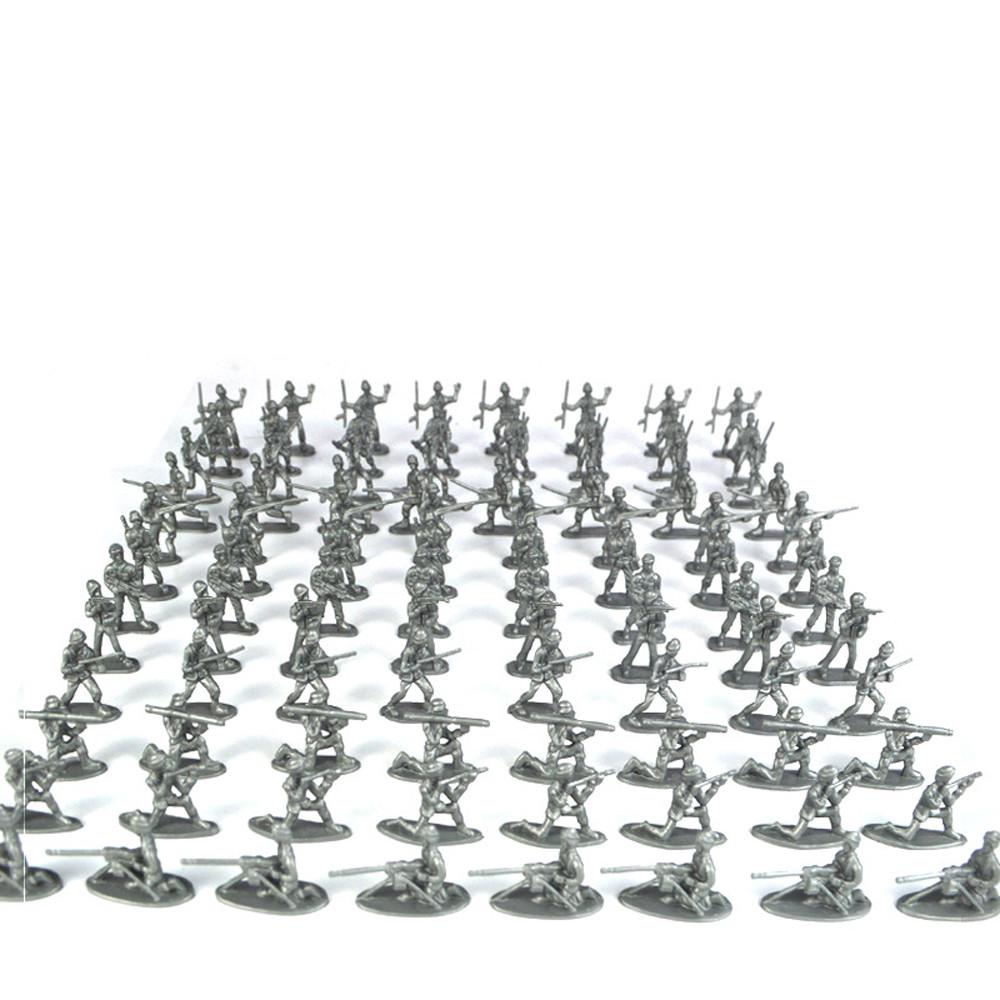 100 Pcs Military Playset Plastic Toy Soldiers Men 3.8cm Figures
