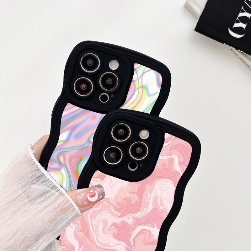 Wave Shape Phone Case For Vivo V23e Y35 Y02 IPhone Tecno Spark Realme C53 C55 Redmi Note 12 Note 11 Pro Samsung S23 Ultra A53 A52 Soft Silicone Cover