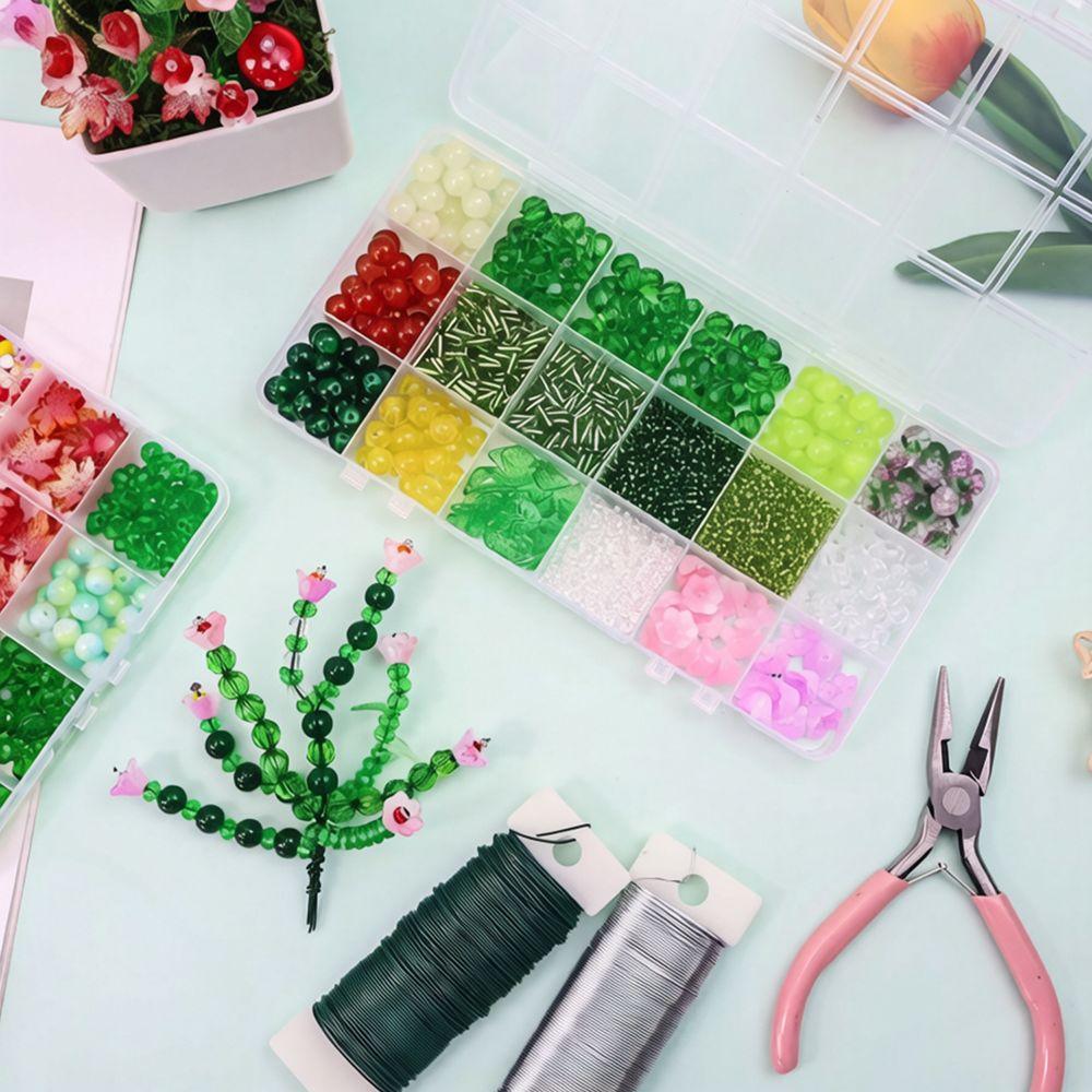 Beginner Friendly DIY Beaded Plants Green Series Color Jewelry Making Kit Jewelry Making
