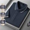 [Retro Floral Yarn] Summer New Business Casual Solid Color Lapel Short Sleeved Polo Shirt for Men