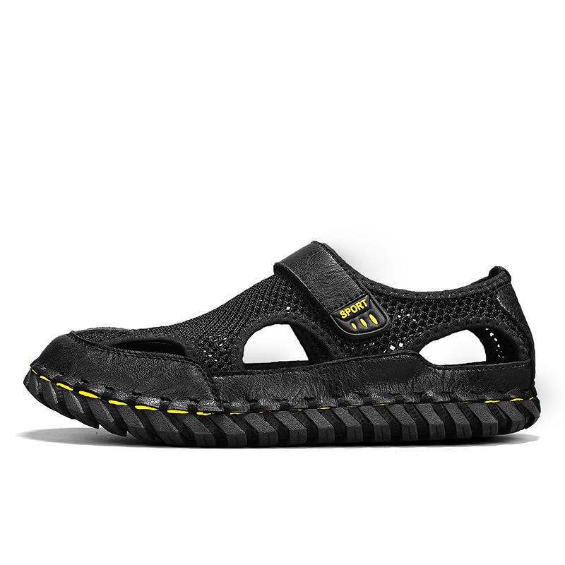 Модные мужские роскошные сандалии, мужская удобная прогулочная обувь, универсальные мужские мокасины с открытым носком, пляжные мужские удобные сандалии