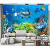 Photo Mural 3D Underwater World Wall Mural Dolphin Fish Coral Children Room Living Room TV Background Wall Home Decoration