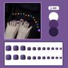 24Pcs Glossy Lake Blue Press On Toenails Full Coverage Artificial Acrylic Fake Toe Nails Removable Wearable Nail Art