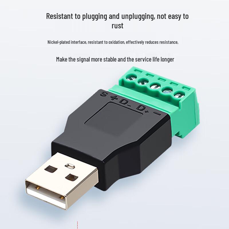 Адаптер Qantop USB (папа) на 5-контактный зеленый клеммный блок
