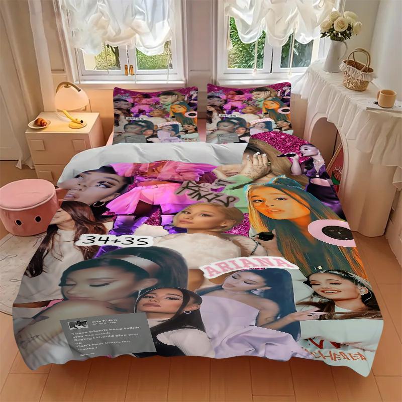 3Pcs Ariana Grande Collage Bedding Sets For All Sizes New 3D Printed Bed Cover Comforter Duvet Cover Pillowcase Bedroom Decoration