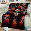 Horror Skull Girl Dead Gothic Undead Female Blanket,Soft Throw Blanket for Home Bedroom Bed Sofa Picnic Travel Cover Blanket Kid