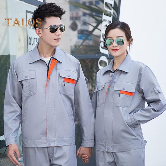 Workwear Suit Men Women Working Clothes Overalls Lapel Zipper Top Pants Dirt-resistant Solid Color Engineering Uniforms Set