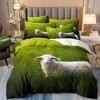 Постельный комплект размера King для взрослых, пододеяльник, принт петух, курица, овца, корова, хомяк, животное, домашняя птица, покрывало для двуспальной кровати с наволочками