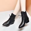 High Heel 3cm Women's Leather Shoes New Martin Boots Women's Shoes Genuine Leather Mid Heel Short Boots Single Boots Women's Boots