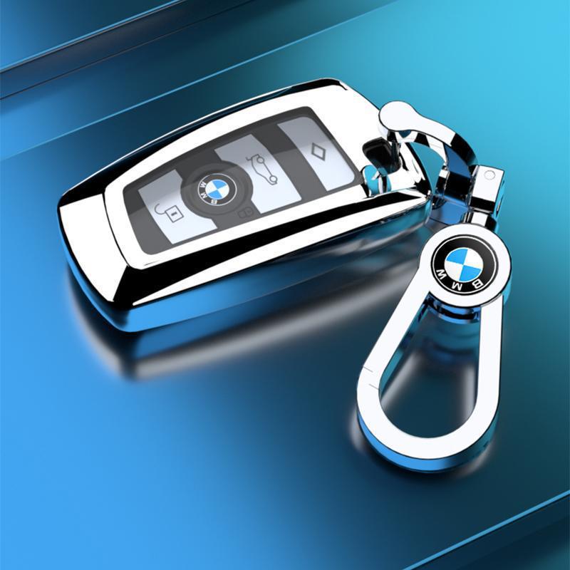 Compatible BMW Key Case for X3, X4, 1, 3, 5, & 7 Series - Decorative Key Shell & Chain