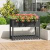 VidaXL Planter with Shelf Grey 111.5x54x81 Cm Solid Pine Wood 823789