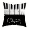 Music Theme Pillowcase Piano Musical Notes CD Print Decorative Cushion Cover for Home Interior  Party Decor