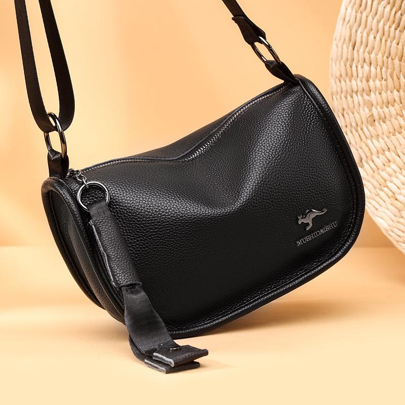 Leather Soft Leather Texture Dumpling Bag Simple Large Capacity Shoulder Crossbody Women'S Bag Small Square Bag Tide