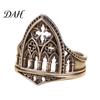 Open Finger Ring Retro Hollow Castle for Men Women, Gothic Church Statement Daily Wear Ring, Non Tarnish Alloy Carving Hypoallergenic Jewelry