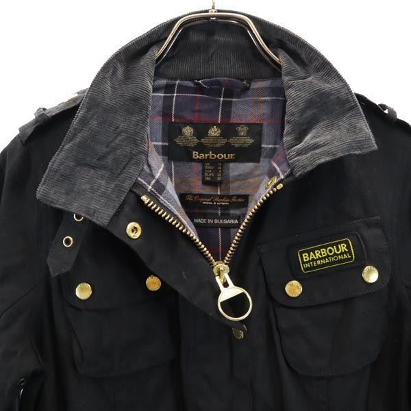 Barbour Куртка из вощеного хлопка 10 черная Пояс Женская Б/У