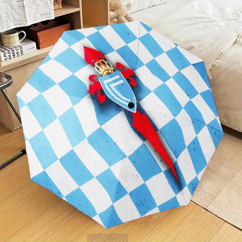 Celta Vigo Crest Automatic Folding Umbrella - 8-Rib Travel Umbrella with Auto Open/Close & Portable Gifts for holidays or birthdays