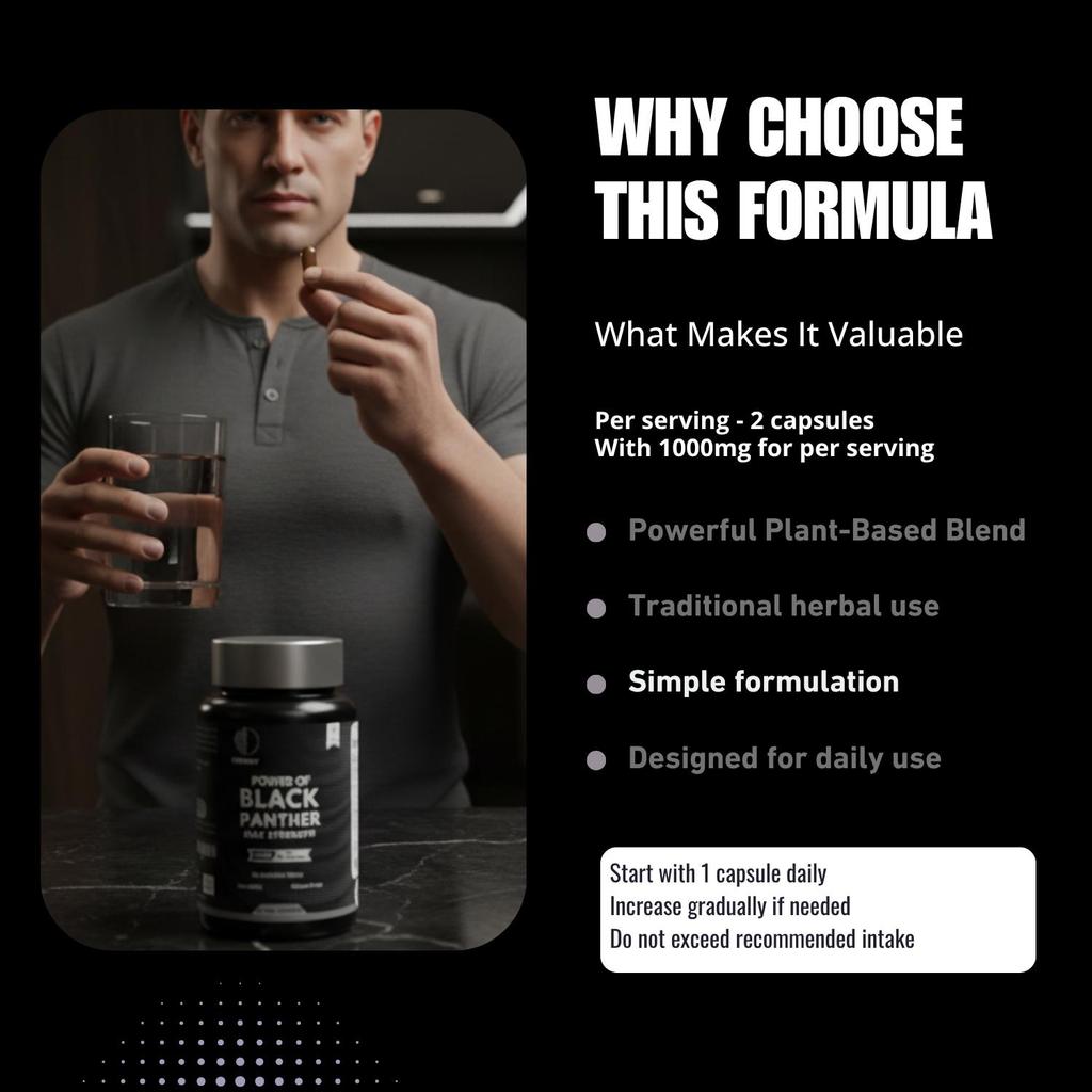 Капсулы Power of Black Panther Herbal Blend | Ботаническая формула | 60 капсул