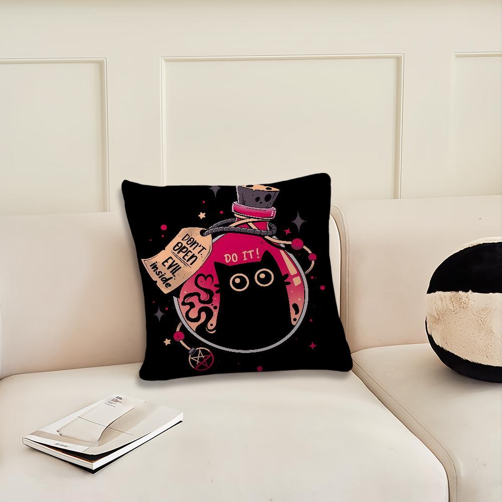 Cartoon Black Cat cushion cover Pillow Cover Decoration Room Home Sofa living Office Car Nordic Simplicity