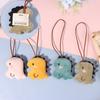 Cute Dinosaur Name Sticker Pendant Plush Doll Name Tag Charm Keychain Bag Decor