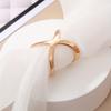 Gold Plated Silk Scarf Buckle 10 Pcs Creative Miking Multi-purpose Cross Hollow Smooth Shawl Napkin Buckle