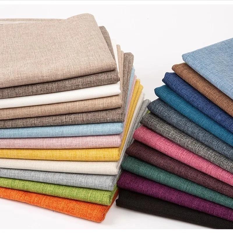 Хлопково-льняная ткань для дивана в стиле кантри, метрами, для обивки, скатерти, сумки, шторы, наволочки, для шитья своими руками, плотная, износостойкая, однотонная