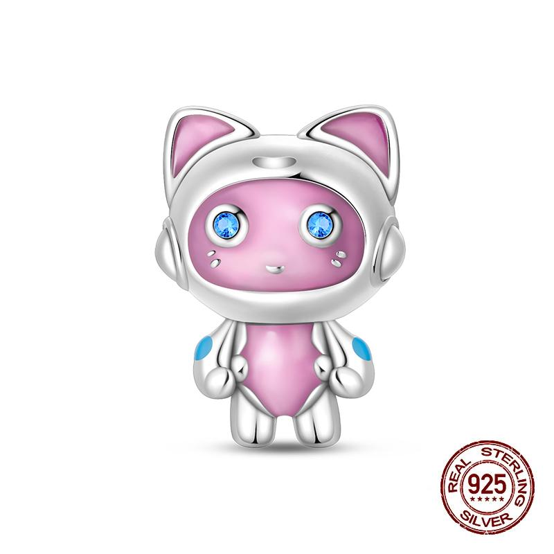 Cute Charm Bead Charms copper Authentic Compatible With Bracelets Monsters Robot Dog Chinese Panda Bead Charms Charm Bead Charms Ideal For Women Do It