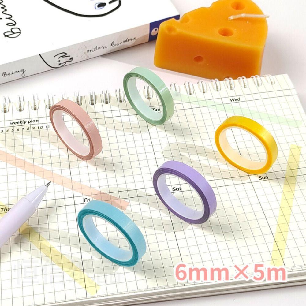 Transparent Fluorescent Index Tabs 5 Rolls Label Stickers Highlighter Sticker  DIY Scrapingbook