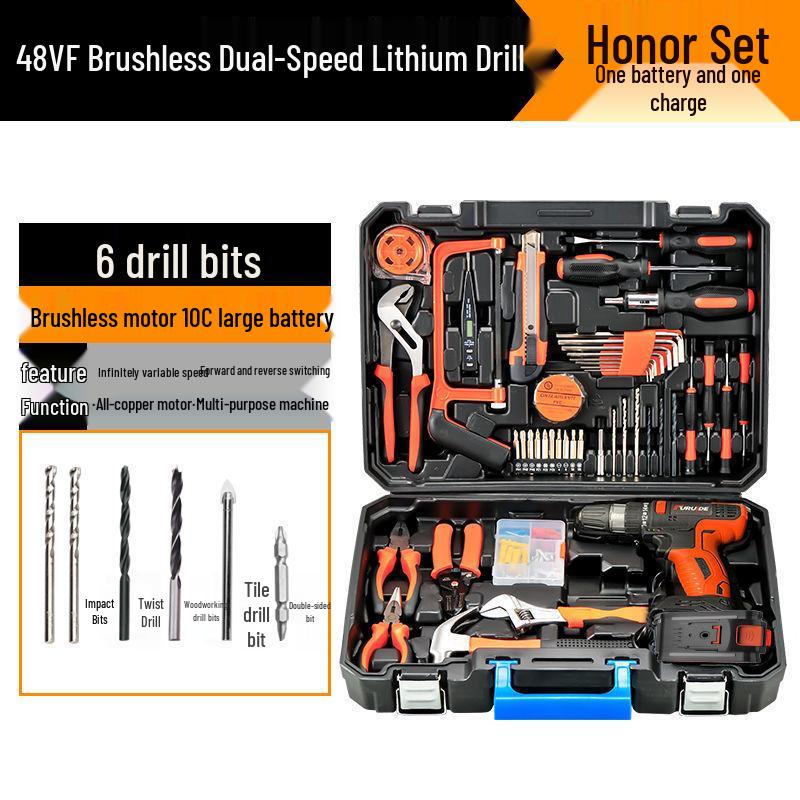 Multifunctional Electric Drill & Tool Set for Household, Electrician, and Woodworking Repairs