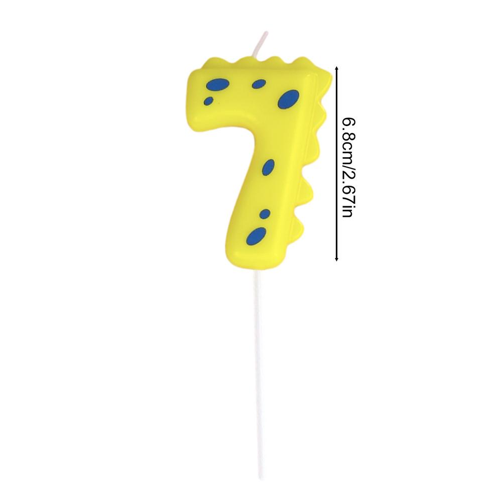 Baby Dinosaur Digital Birthday Candle Smokeless 0-9 Year Old Cute Candy Color Digital Candle Wholesale