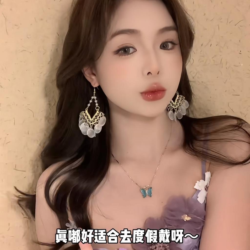 Этнический стиль Богемные серьги с бахромой модные преувеличенные серьги высокого класса с легкой роскошью женские ретро серьги в новом китайском стиле