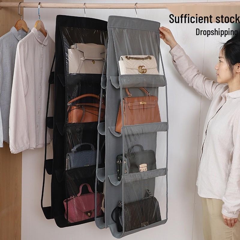 Double-Sided Transparent Hanging Organizer with Dustproof Pockets