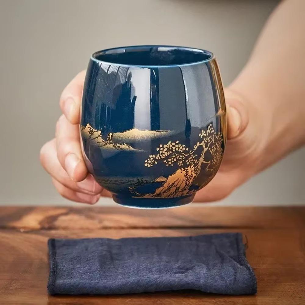 2pcs Retro Simple Master Mug Japanese-style Kung Fu Tea Cup Household Ceramic Teacup Office