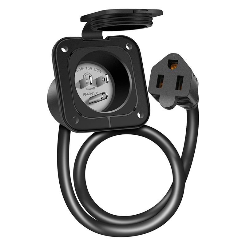 A60Z15 Amp Shore Power Inlet Flanged RV Power Plug 2 Pole 3-Wire Shore Power Plug For Boat For Trailer Boat Van Shed US Plugmay