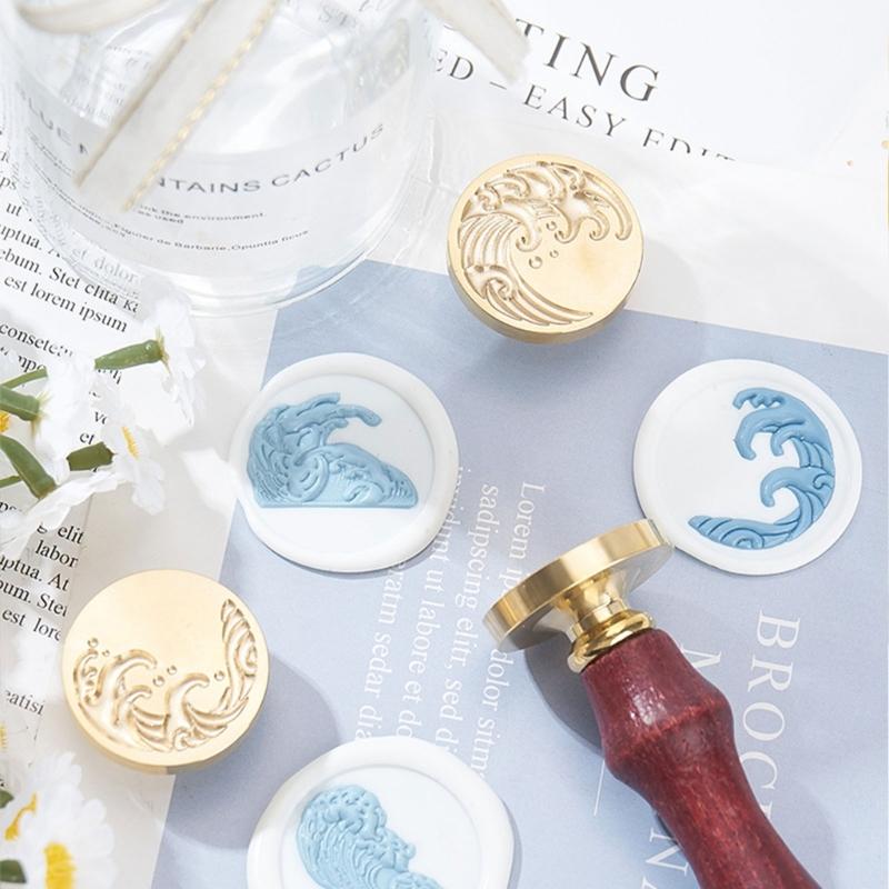 Волнистая текстурированная головка штампа для восковой печати Металлическая головка штампа для воска для валентинки, открытки на день рождения, приглашений, конверта