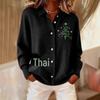 2026 New Women's 3D Print Lapel Cardigan Knit Shirt - European American Christmas Autumn Winter Top