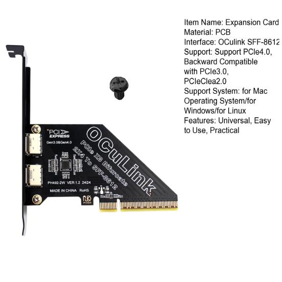 Карта расширения Широко совместимая Универсальная PCIE 4 x 8 к Oculink Поддержка Конвертировать