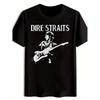 Мужская винтажная футболка Dire Straits с графическим принтом - Ретро-дизайн рок-группы с иллюстрацией гитариста