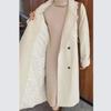 Large Quilted Lining Wool Coat with Loose Fit and Thickened Cotton Suit Collar